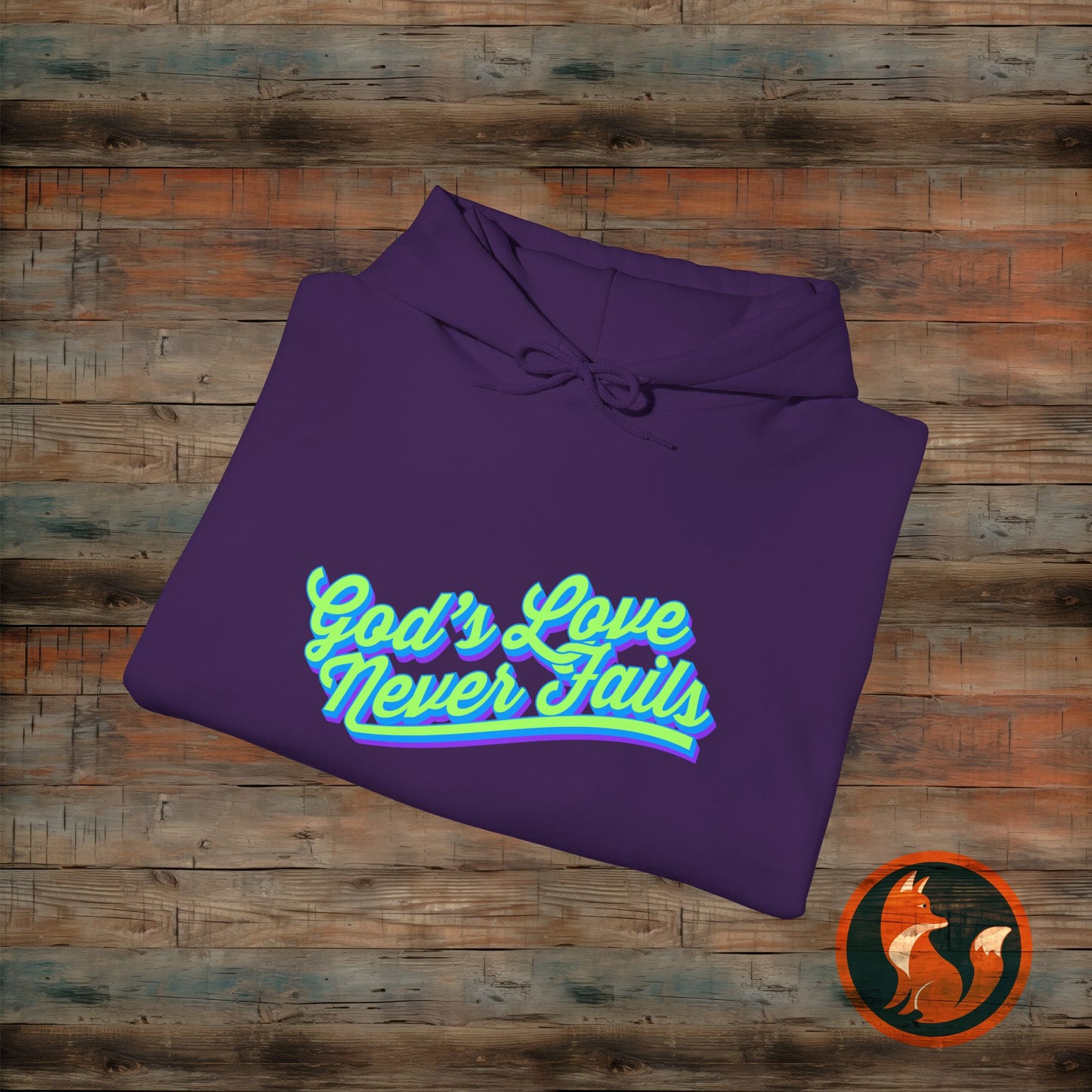 God's Love Never Fails Hoodie - Cozy Christian Sweatshirt for Faith & Inspiration, Perfect Gift for Holidays, Birthdays, and Faith Events