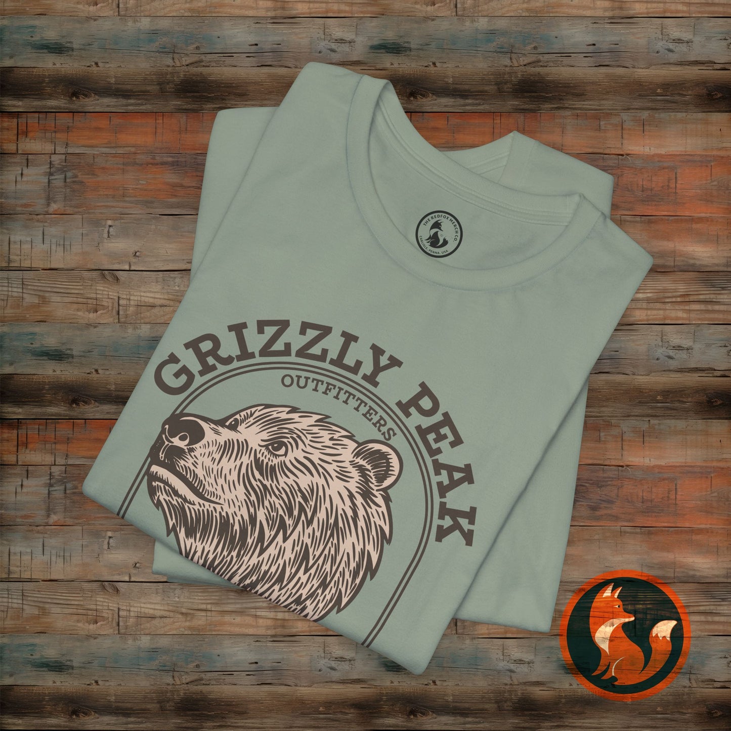 Grizzly Peak Unisex Short Sleeve Tee - Nature Lover's Graphic T-Shirt - Outdoor Adventure, Camping, Hiking Gift, Funny Wildlife Tee