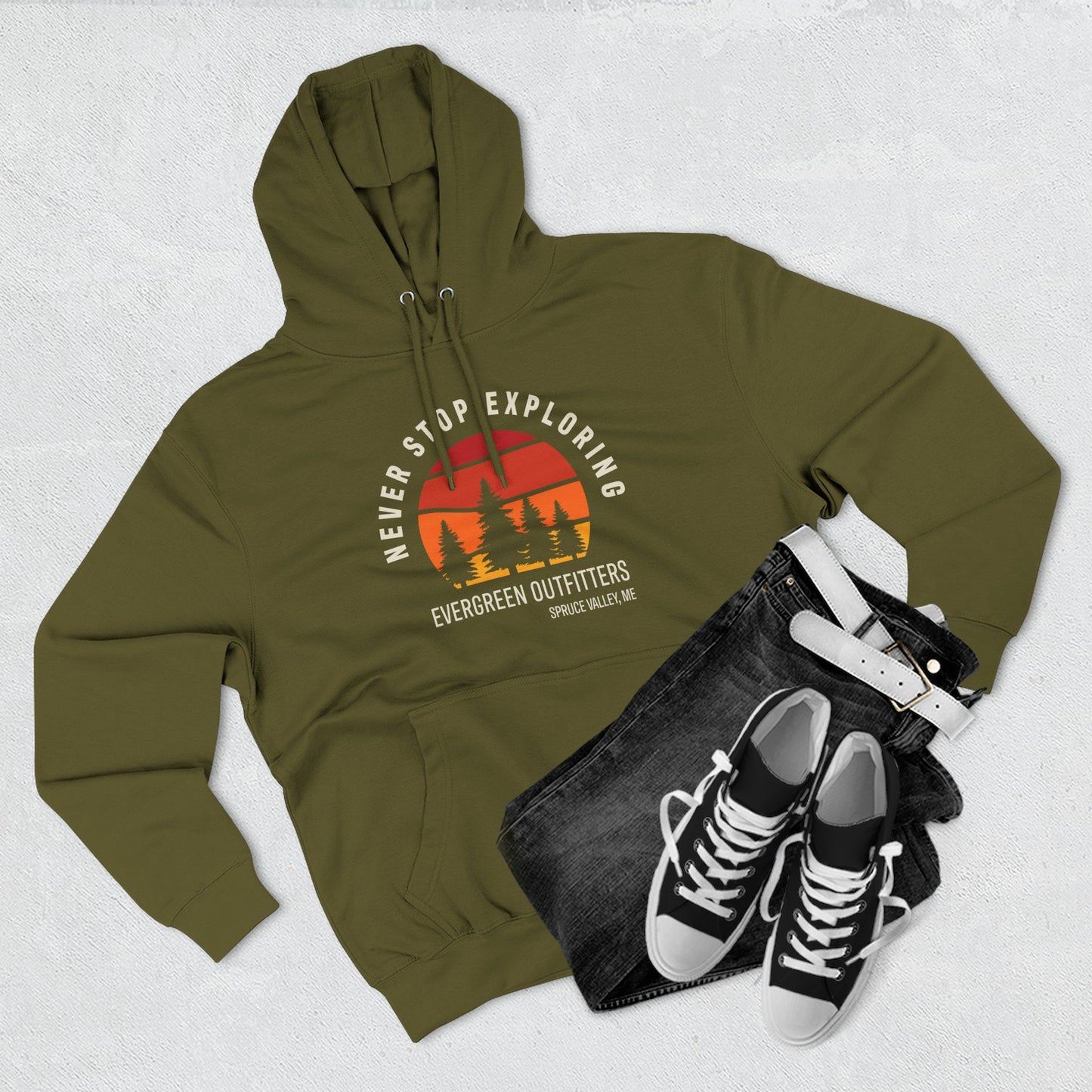 Explore More: Cozy Three-Panel Fleece Hoodie, Adventure Sweatshirt, Outdoor Gift, Travel Apparel, Nature Lovers Hoodie