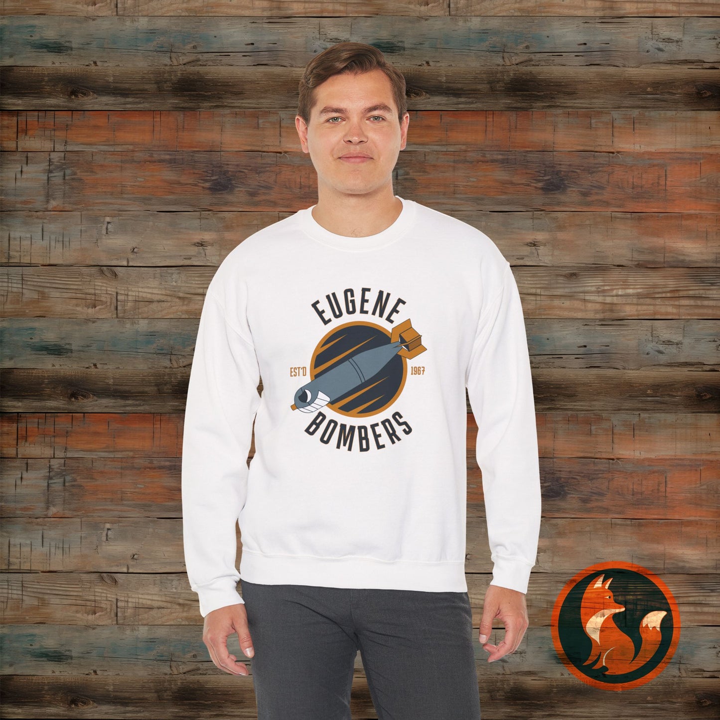 Eugene Bombers Crewneck Sweatshirt - Cozy, Unisex, Sports Apparel, Ideal for Team Spirit, Casual Wear, Gifts for Fans