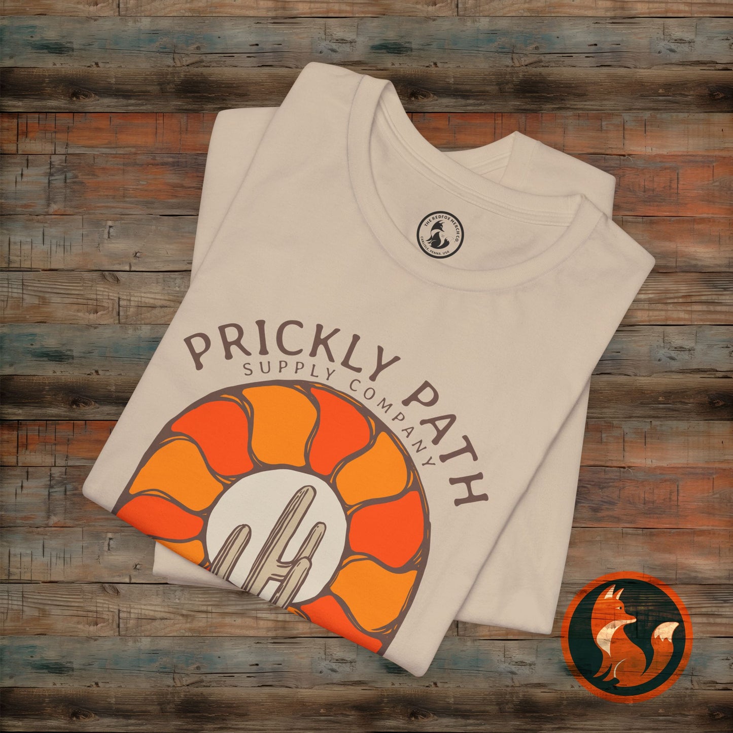 Desert Sunset T-Shirt, Prickly Path Tee, Unisex Graphic Shirt, Outdoor Adventure Apparel, Casual Summer Style
