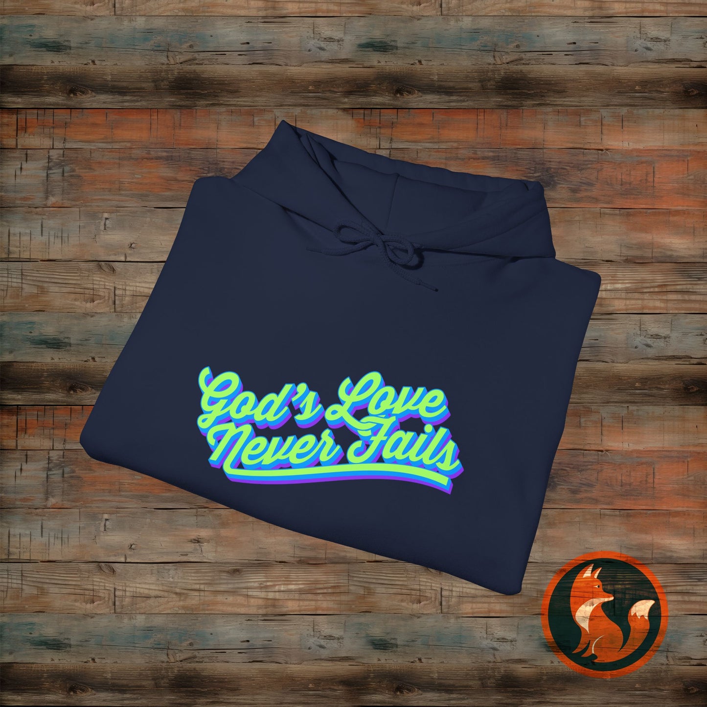 God's Love Never Fails Hoodie - Cozy Christian Sweatshirt for Faith & Inspiration, Perfect Gift for Holidays, Birthdays, and Faith Events