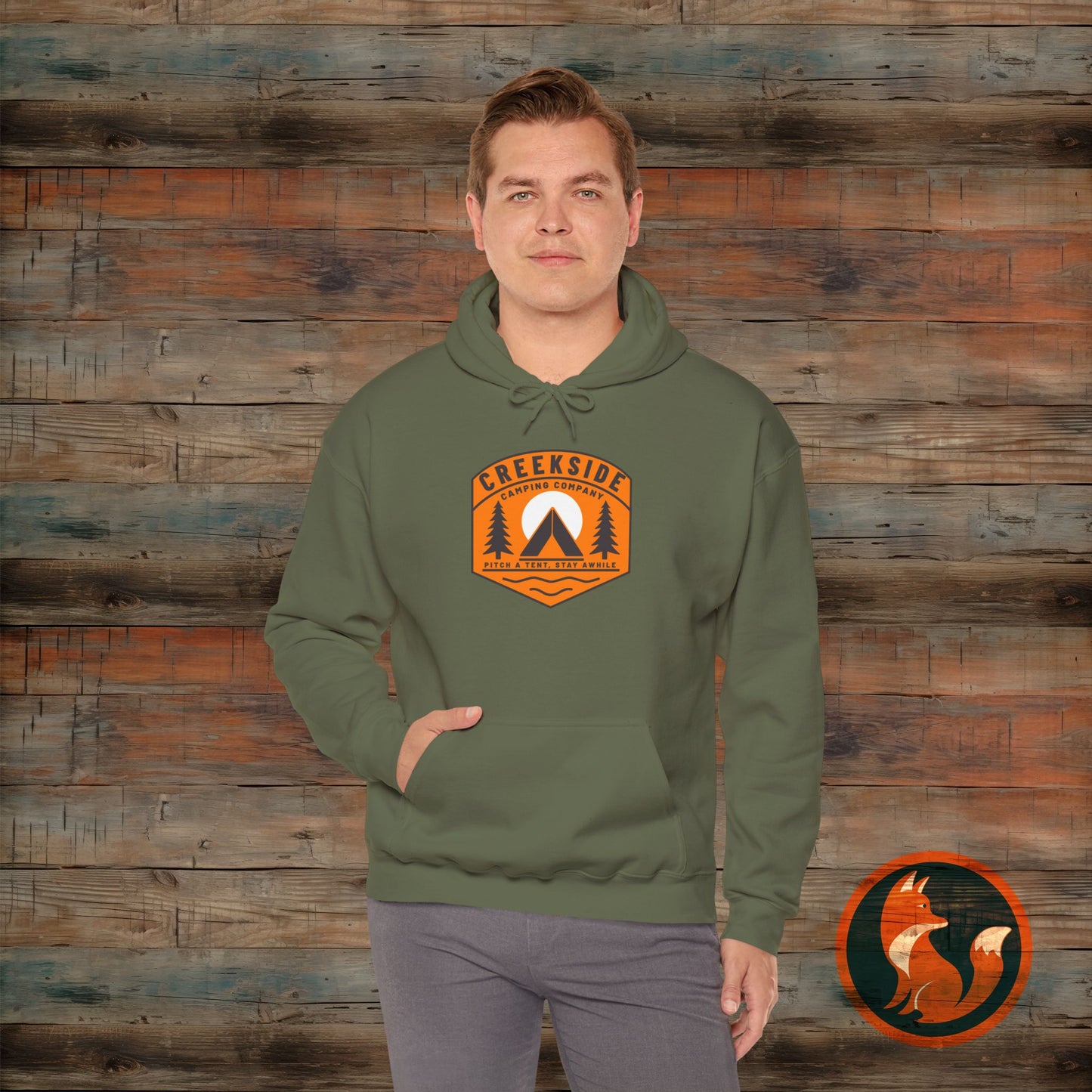 Creekside Retreat Unisex Hoodie, Camping Sweatshirt, Outdoor Adventure Apparel, Cozy Gift for Nature Lovers, Hiking Hooded Sweatshirt