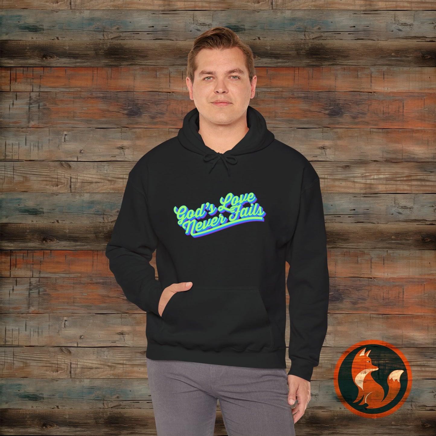 God's Love Never Fails Hoodie - Cozy Christian Sweatshirt for Faith & Inspiration, Perfect Gift for Holidays, Birthdays, and Faith Events