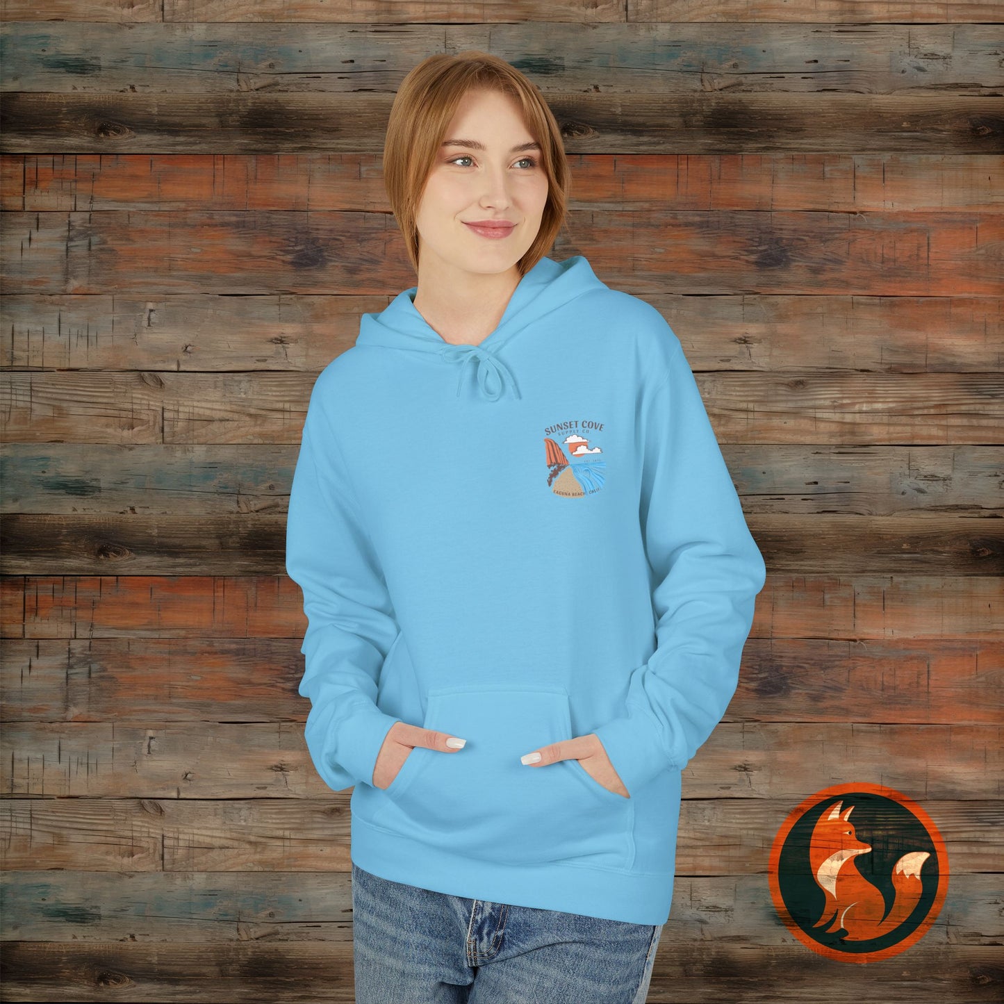 Laguna Beach Sunset Hoodie, Cozy Beachwear, Gift for Him/Her, Summer Apparel, Trendy Fleece