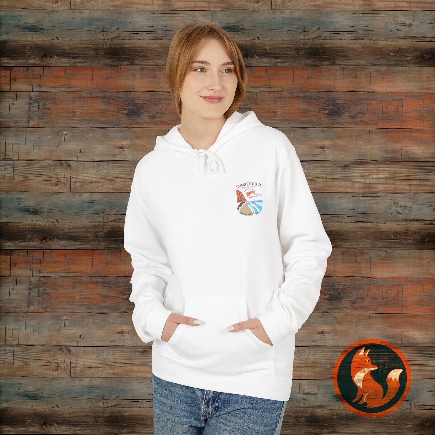 Laguna Beach Sunset Hoodie, Cozy Beachwear, Gift for Him/Her, Summer Apparel, Trendy Fleece