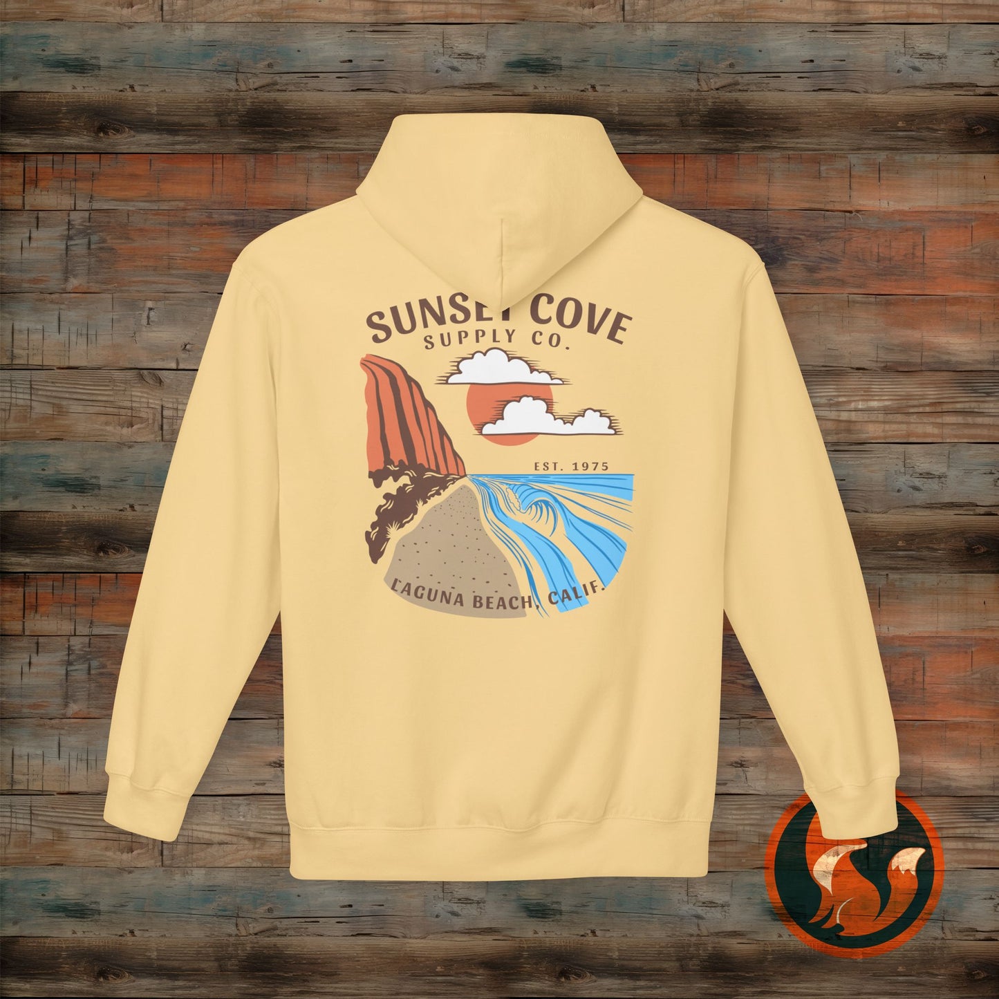 Laguna Beach Sunset Hoodie, Cozy Beachwear, Gift for Him/Her, Summer Apparel, Trendy Fleece
