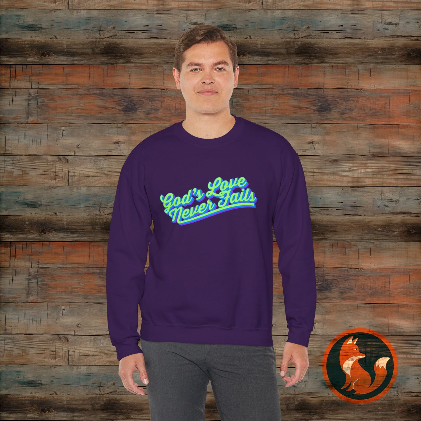 God's Love Never Fails Sweatshirt, Unisex Crewneck Sweater for Faith, Comfortable Gift for Christian Holidays, Inspirational Apparel