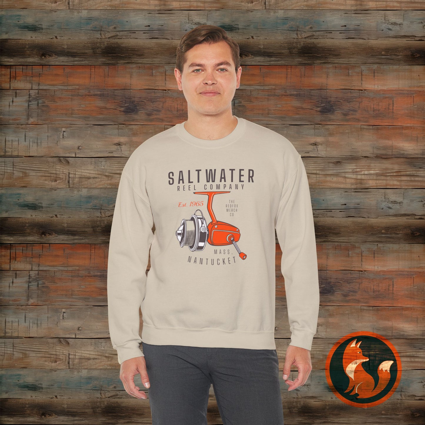 Saltwater Fishing Crewneck Sweatshirt, Unisex Casual Outerwear, Gift for Anglers, Cozy Fishing Apparel, Nautical Style