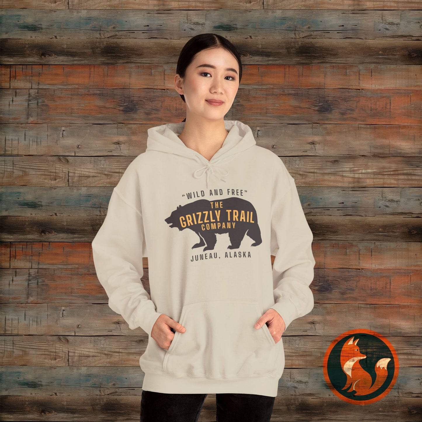 Cozy Adventure Hoodie, Grizzly Bear Print Sweatshirt, Wild and Free Apparel, Nature Lover Gift, Alaskan Style Clothing