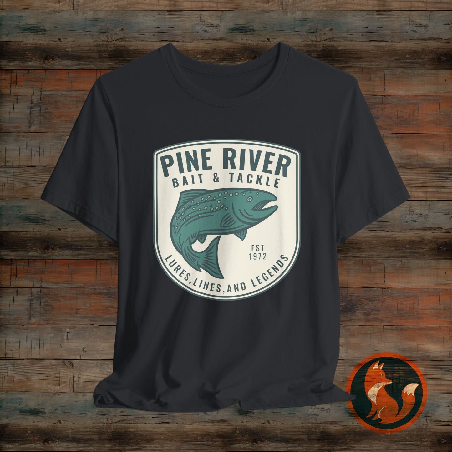 Pine River Fishing Tee - Perfect for Outdoors Enthusiasts, Great for Summer, Father's Day, Fishing Trips, or Just Casual Wear