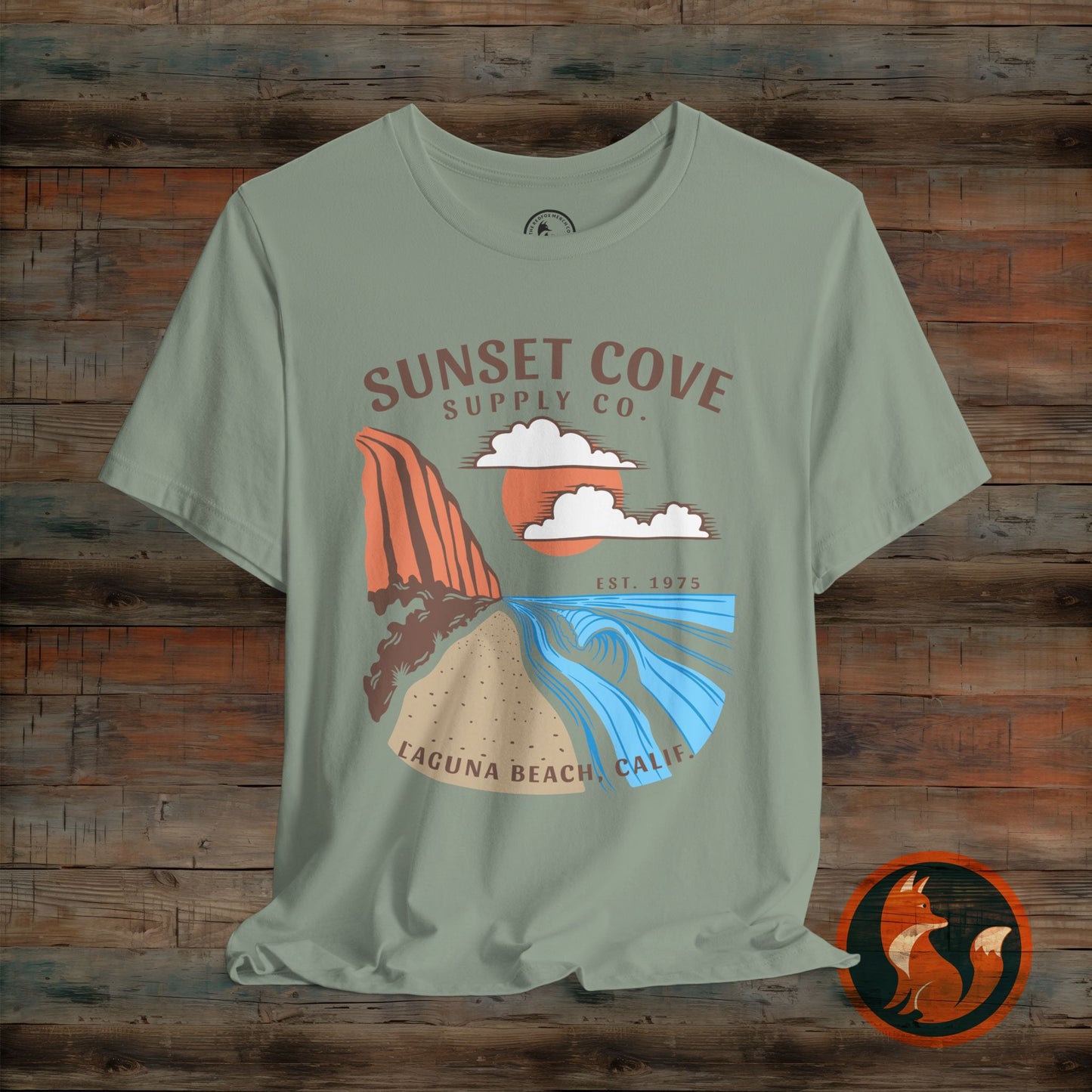 Sunset Cove Graphic Tee, Unisex Beach Shirt, Casual Summer Wear, Gift for Ocean Lovers, Vacation Apparel, Retro Beach Vibes