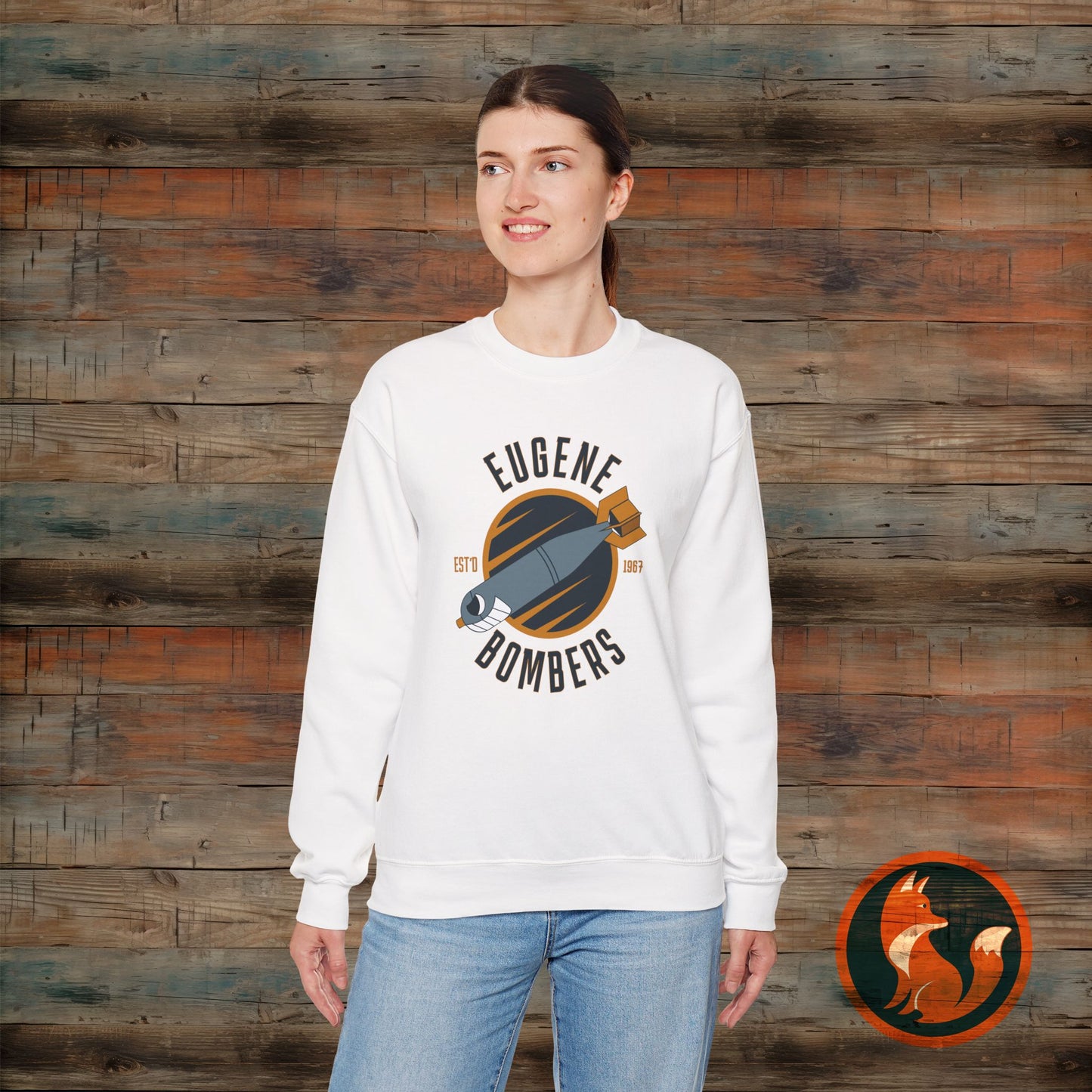 Eugene Bombers Crewneck Sweatshirt - Cozy, Unisex, Sports Apparel, Ideal for Team Spirit, Casual Wear, Gifts for Fans