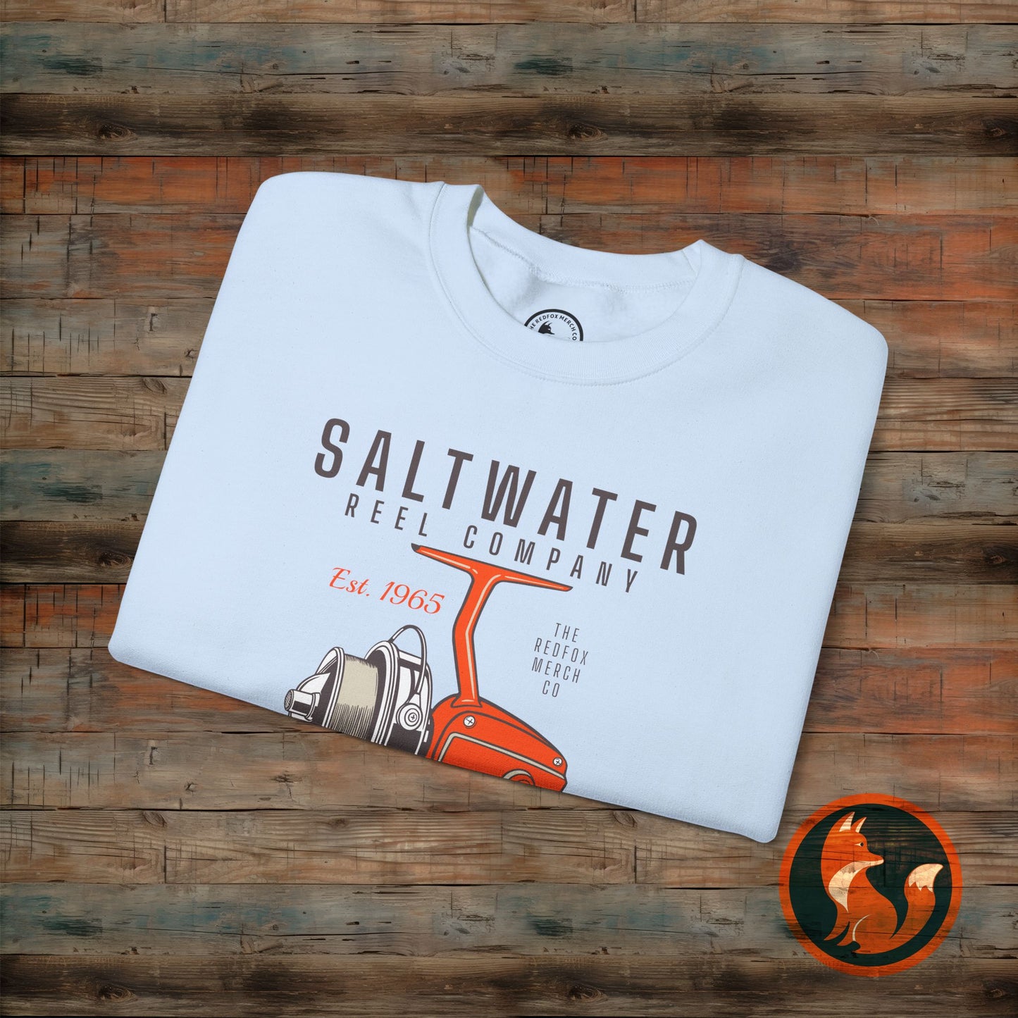 Saltwater Fishing Crewneck Sweatshirt, Unisex Casual Outerwear, Gift for Anglers, Cozy Fishing Apparel, Nautical Style
