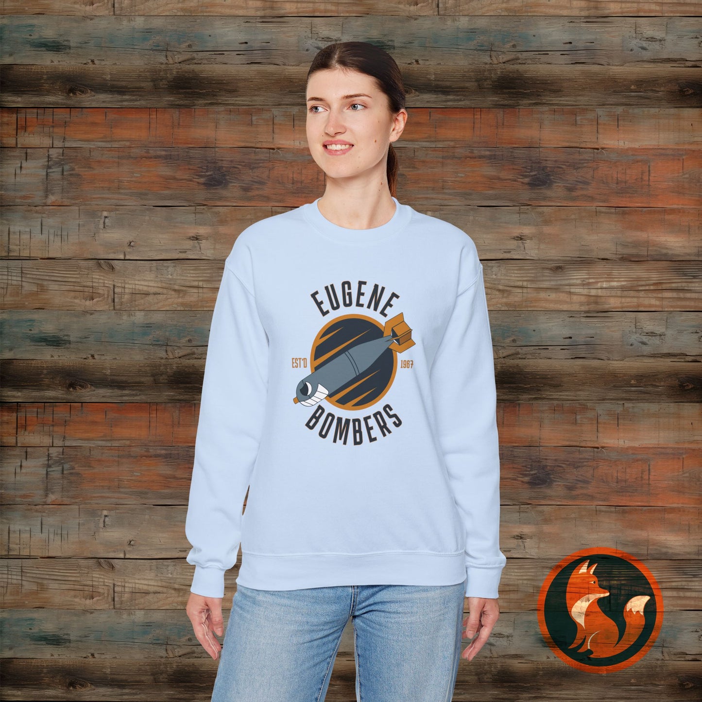 Eugene Bombers Crewneck Sweatshirt - Cozy, Unisex, Sports Apparel, Ideal for Team Spirit, Casual Wear, Gifts for Fans