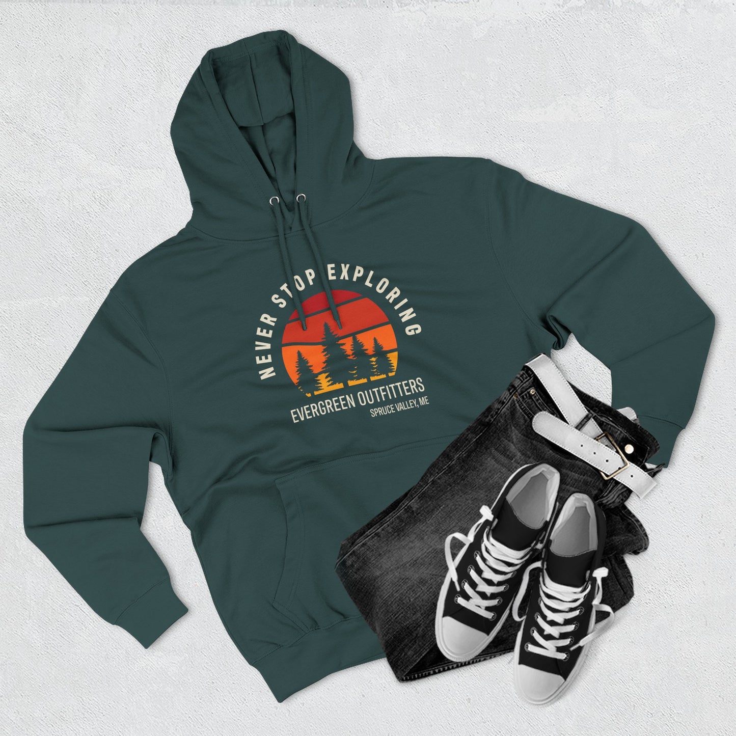 Explore More: Cozy Three-Panel Fleece Hoodie, Adventure Sweatshirt, Outdoor Gift, Travel Apparel, Nature Lovers Hoodie