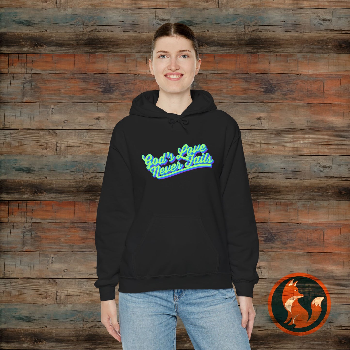 God's Love Never Fails Hoodie - Cozy Christian Sweatshirt for Faith & Inspiration, Perfect Gift for Holidays, Birthdays, and Faith Events