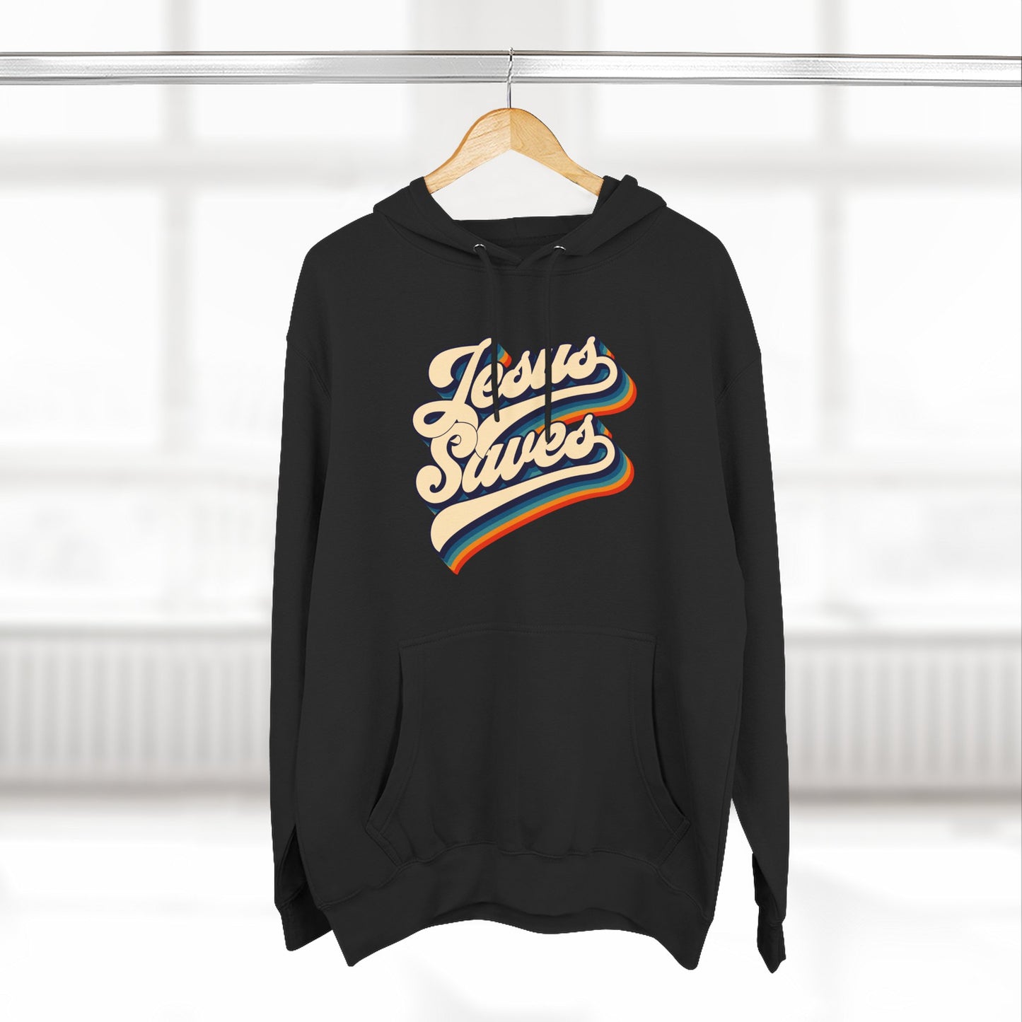 Vintage Jesus Saves Fleece Hoodie, Cozy Religious Sweatshirt, Faith-based Gift, Winter Wardrobe Essential, Perfect for Church Events