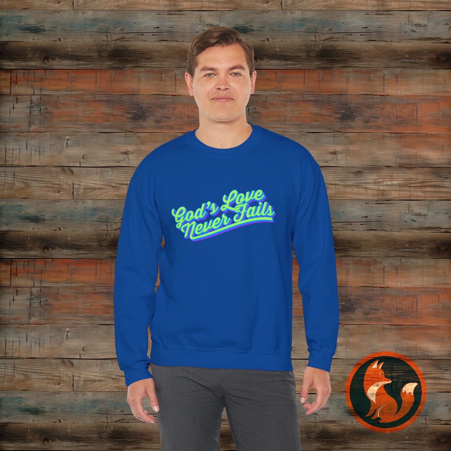 God's Love Never Fails Sweatshirt, Unisex Crewneck Sweater for Faith, Comfortable Gift for Christian Holidays, Inspirational Apparel