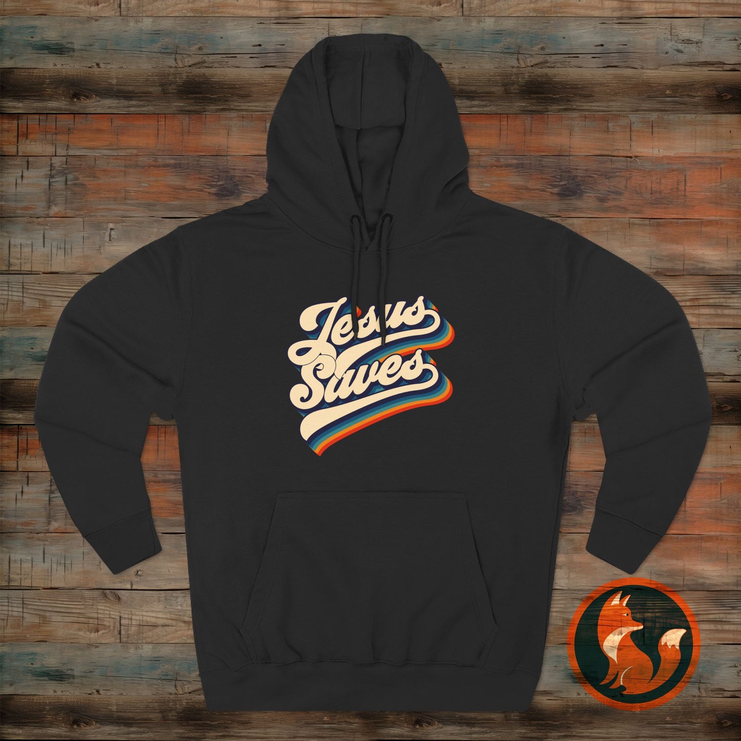 Vintage Jesus Saves Fleece Hoodie, Cozy Religious Sweatshirt, Faith-based Gift, Winter Wardrobe Essential, Perfect for Church Events