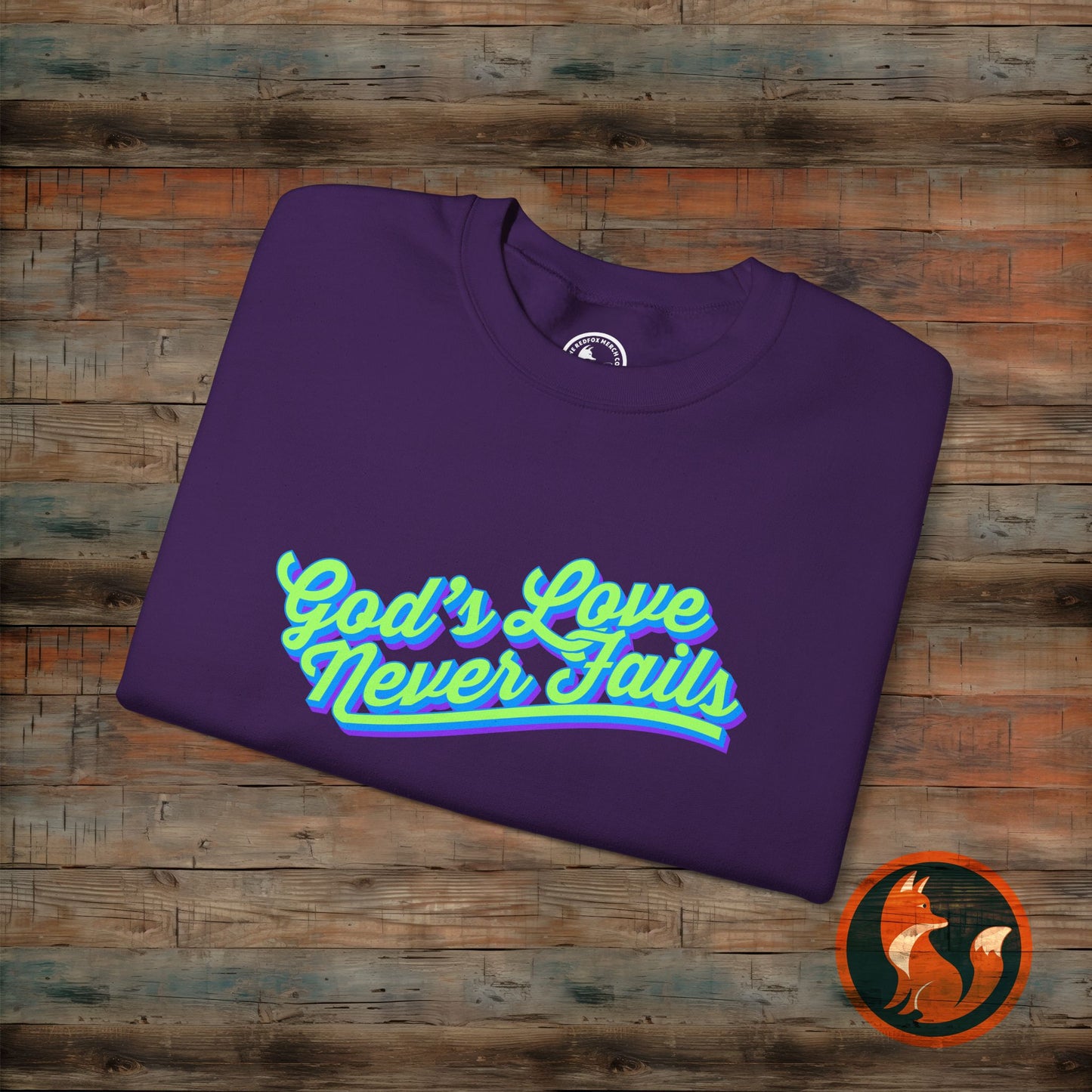 God's Love Never Fails Sweatshirt, Unisex Crewneck Sweater for Faith, Comfortable Gift for Christian Holidays, Inspirational Apparel