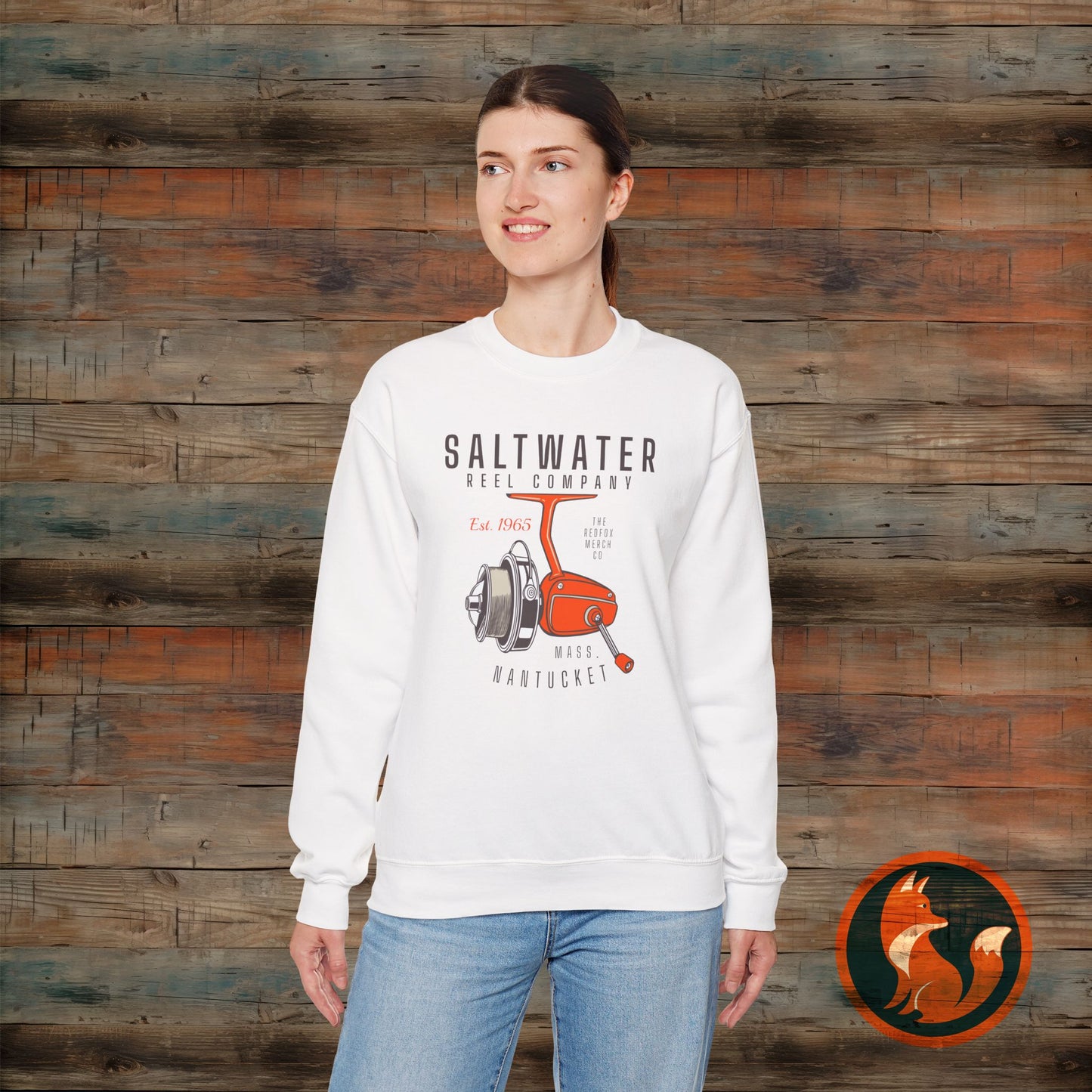 Saltwater Fishing Crewneck Sweatshirt, Unisex Casual Outerwear, Gift for Anglers, Cozy Fishing Apparel, Nautical Style