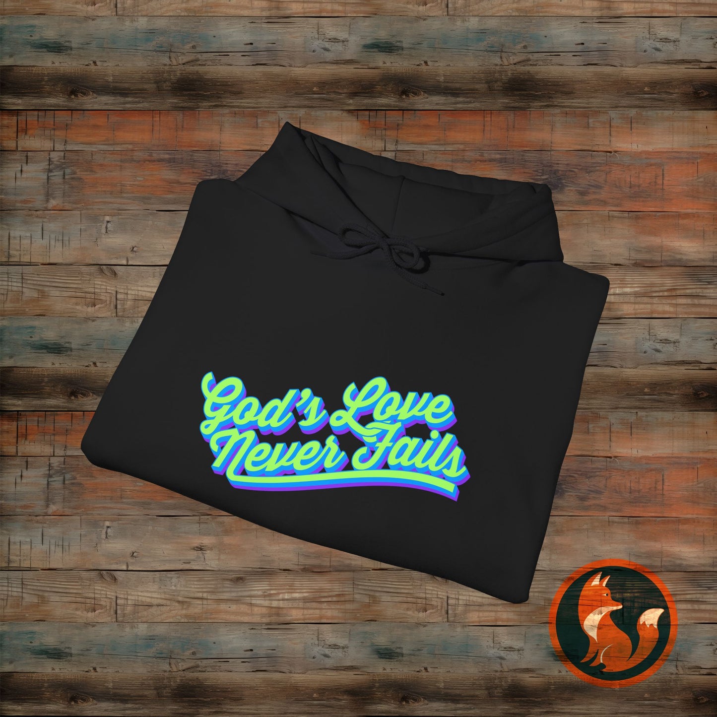 God's Love Never Fails Hoodie - Cozy Christian Sweatshirt for Faith & Inspiration, Perfect Gift for Holidays, Birthdays, and Faith Events