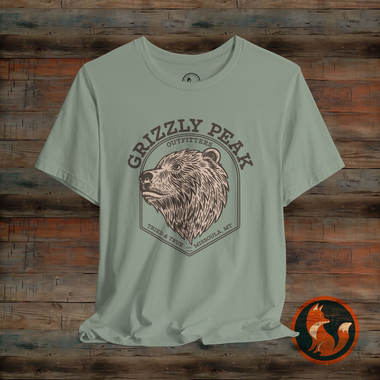 Grizzly Peak Unisex Short Sleeve Tee - Nature Lover's Graphic T-Shirt - Outdoor Adventure, Camping, Hiking Gift, Funny Wildlife Tee