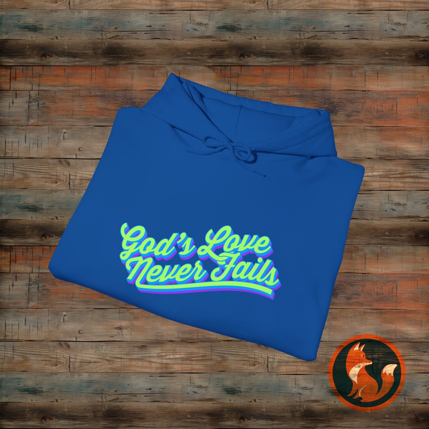 God's Love Never Fails Hoodie - Cozy Christian Sweatshirt for Faith & Inspiration, Perfect Gift for Holidays, Birthdays, and Faith Events