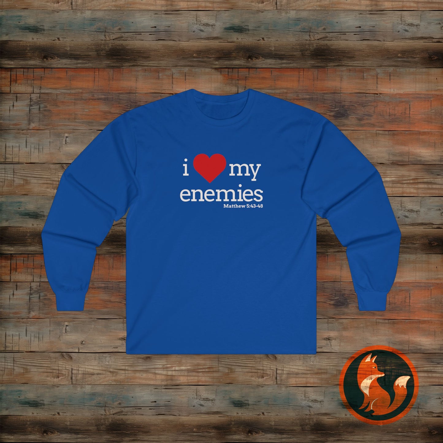I Love My Enemies Long Sleeve Tee, Christian Gift, Quote Shirt, Inspirational Apparel, Religious Isaiah 54: 10