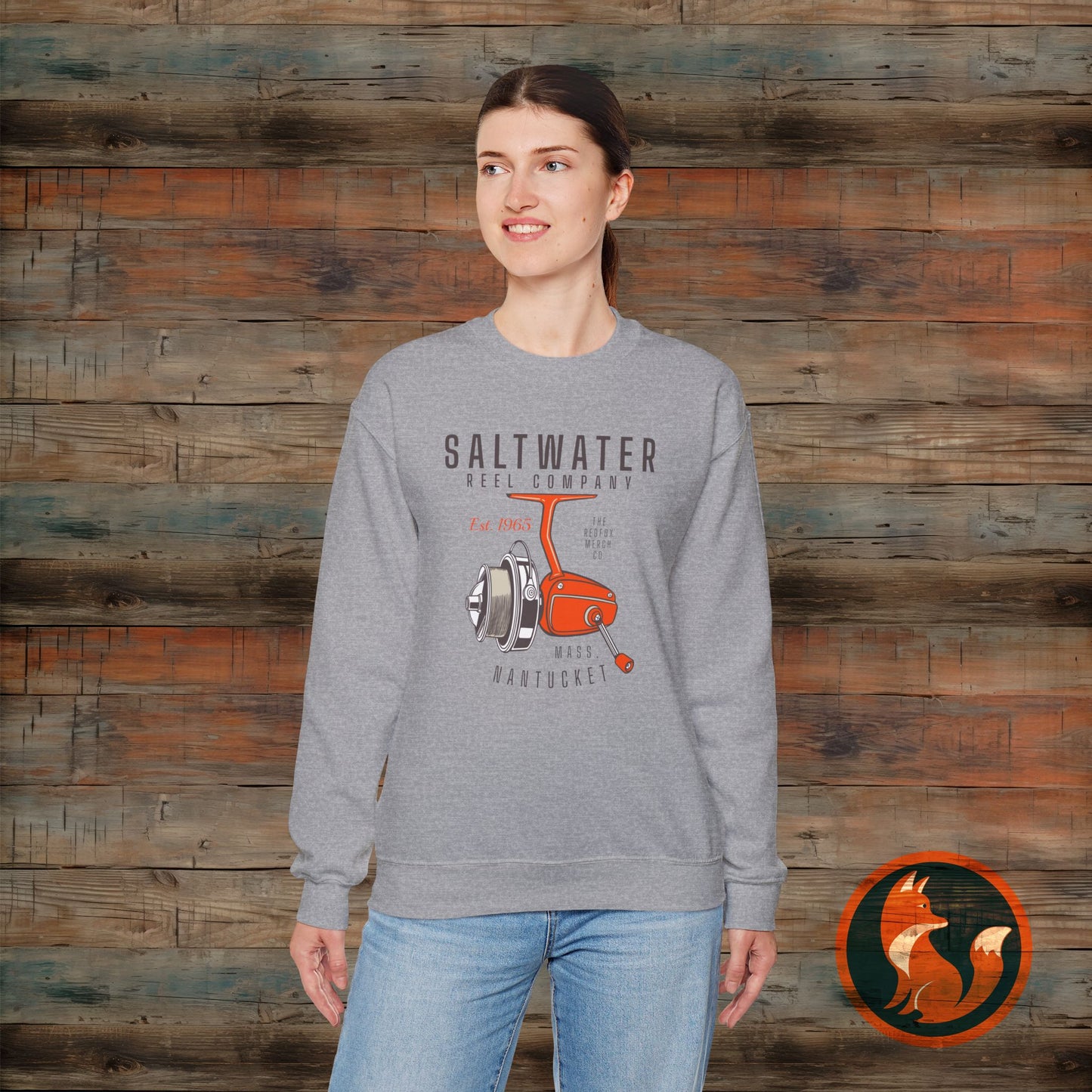 Saltwater Fishing Crewneck Sweatshirt, Unisex Casual Outerwear, Gift for Anglers, Cozy Fishing Apparel, Nautical Style