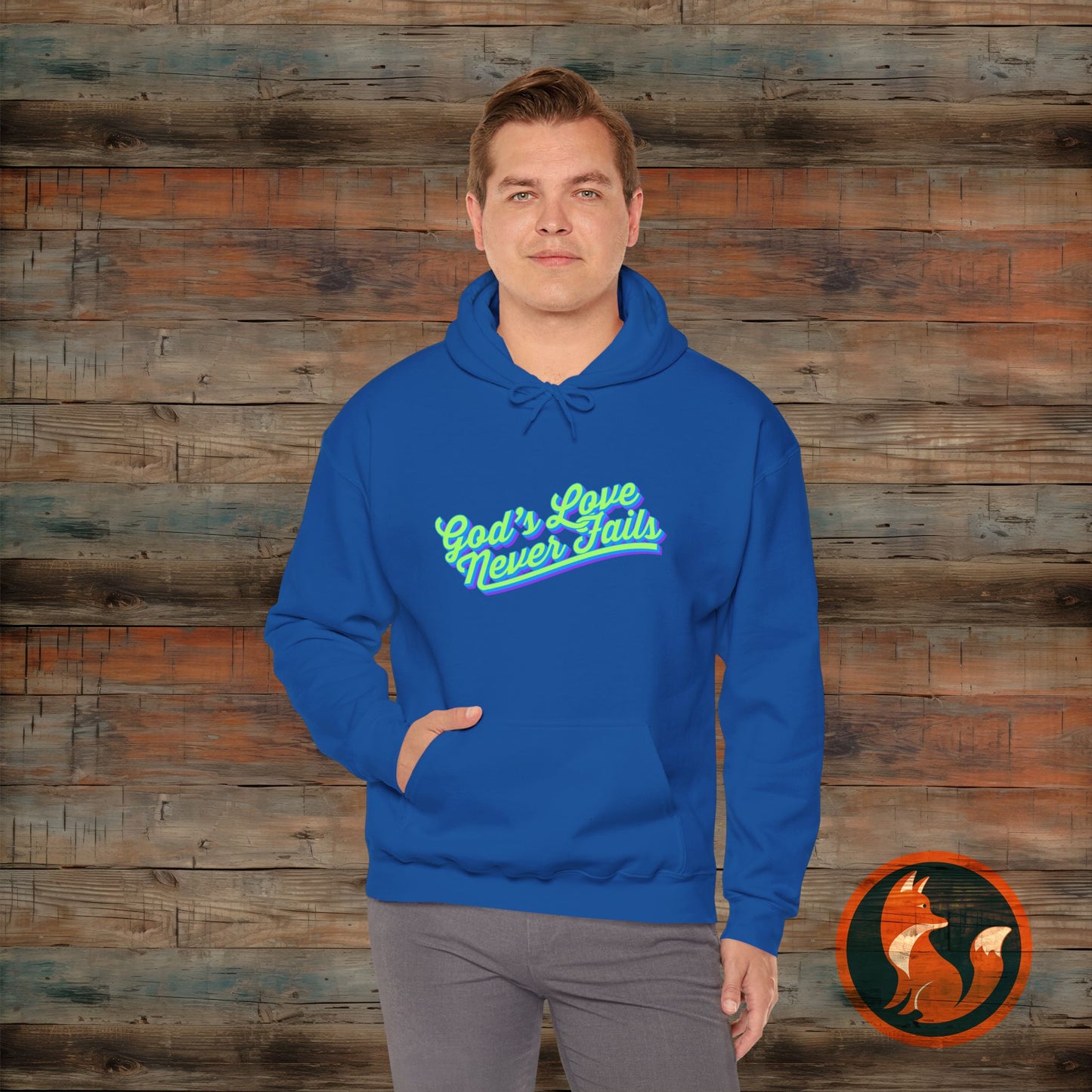 God's Love Never Fails Hoodie - Cozy Christian Sweatshirt for Faith & Inspiration, Perfect Gift for Holidays, Birthdays, and Faith Events