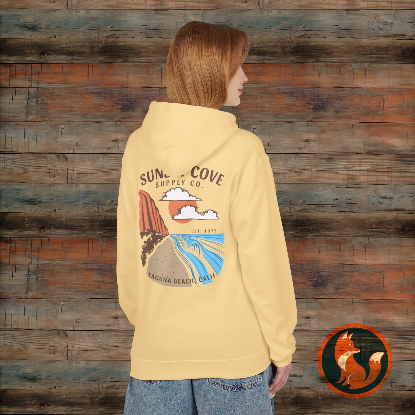 Laguna Beach Sunset Hoodie, Cozy Beachwear, Gift for Him/Her, Summer Apparel, Trendy Fleece