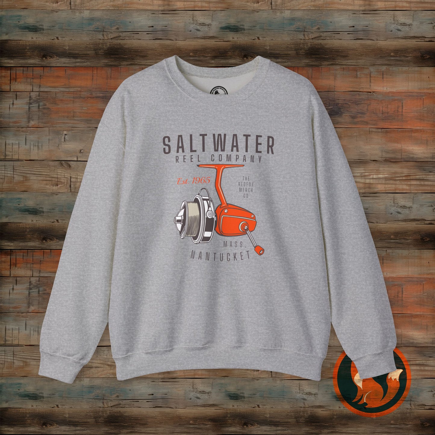 Saltwater Fishing Crewneck Sweatshirt, Unisex Casual Outerwear, Gift for Anglers, Cozy Fishing Apparel, Nautical Style