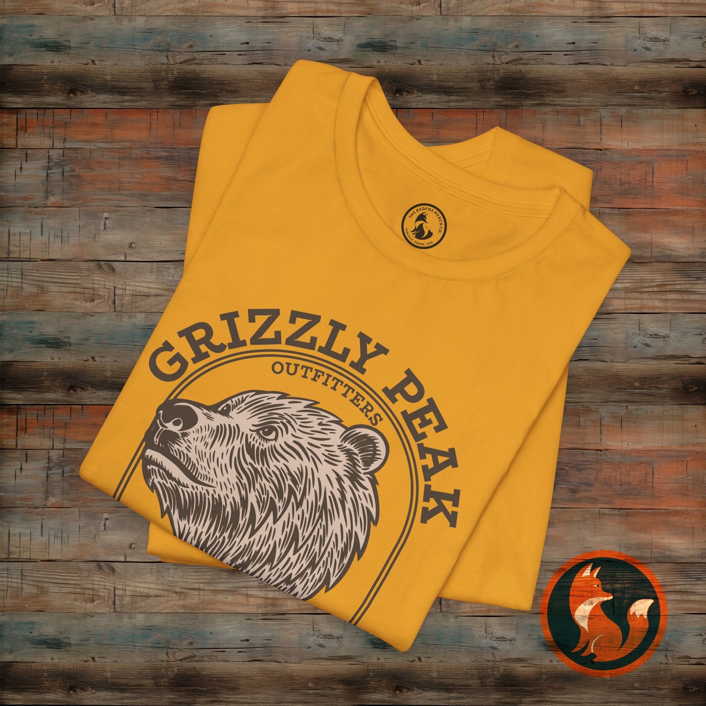 Grizzly Peak Unisex Short Sleeve Tee - Nature Lover's Graphic T-Shirt - Outdoor Adventure, Camping, Hiking Gift, Funny Wildlife Tee
