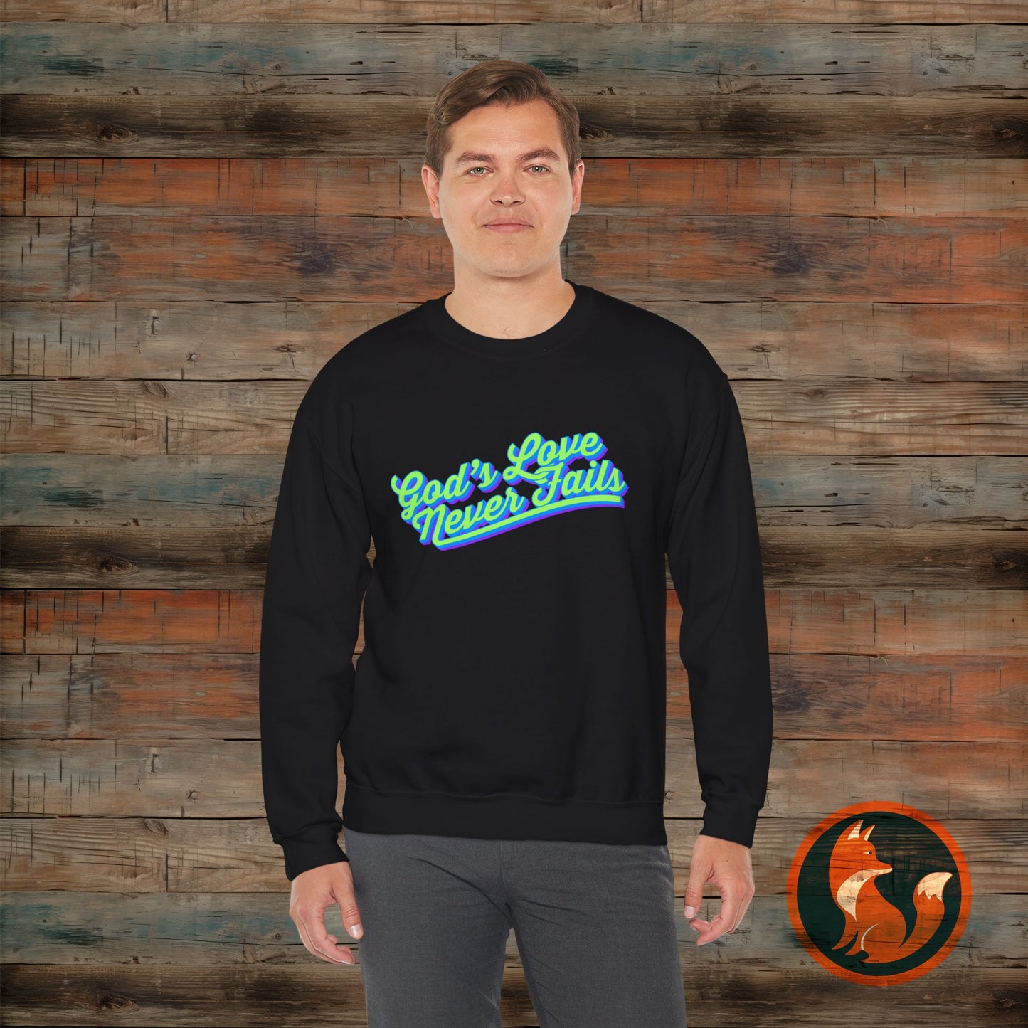 God's Love Never Fails Sweatshirt, Unisex Crewneck Sweater for Faith, Comfortable Gift for Christian Holidays, Inspirational Apparel