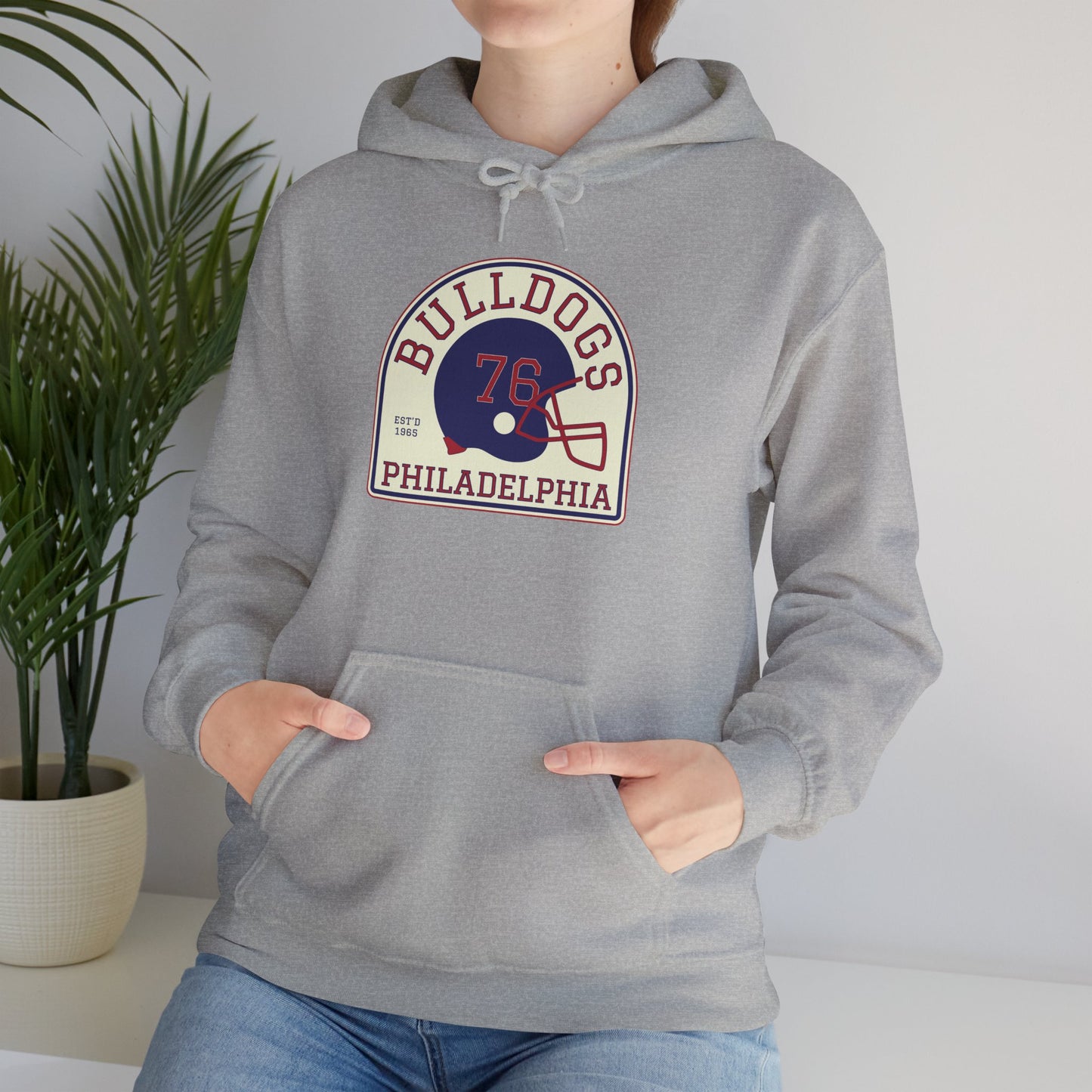 Vintage Bulldogs Hoodie, Unisex Sports Sweatshirt, Philadelphia Apparel, Cozy Game Day Gear, Unique Gift for Him/Her