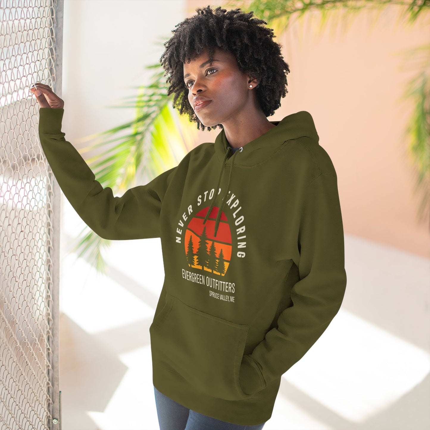 Explore More: Cozy Three-Panel Fleece Hoodie, Adventure Sweatshirt, Outdoor Gift, Travel Apparel, Nature Lovers Hoodie