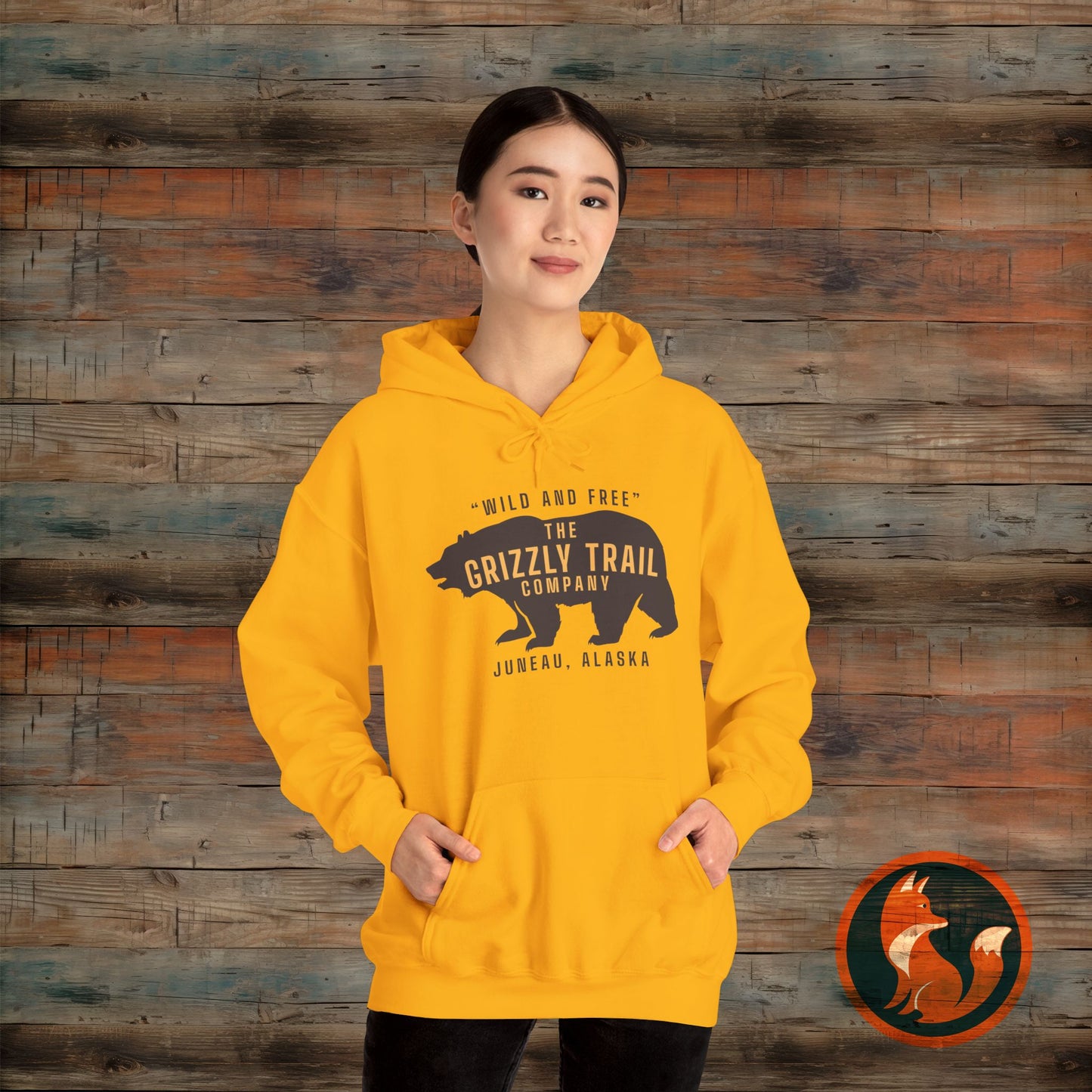 Cozy Adventure Hoodie, Grizzly Bear Print Sweatshirt, Wild and Free Apparel, Nature Lover Gift, Alaskan Style Clothing