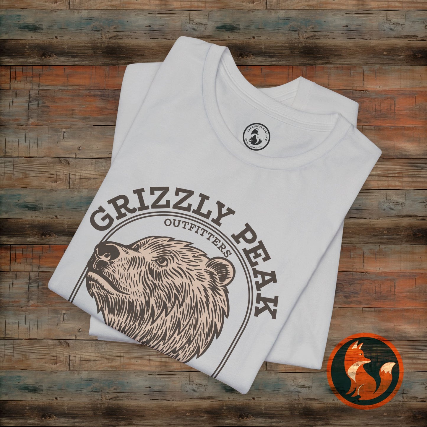Grizzly Peak Unisex Short Sleeve Tee - Nature Lover's Graphic T-Shirt - Outdoor Adventure, Camping, Hiking Gift, Funny Wildlife Tee