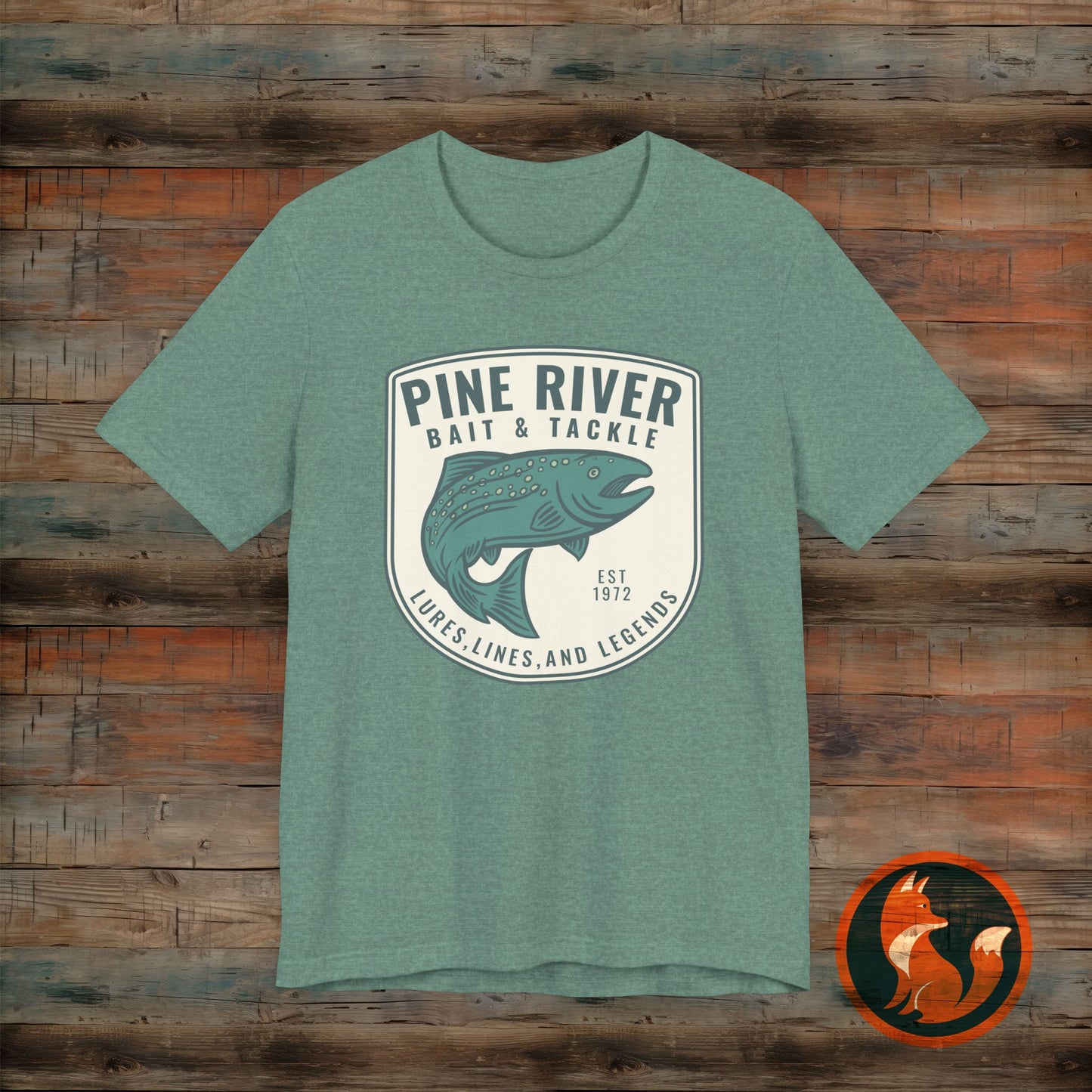 Pine River Fishing Tee - Perfect for Outdoors Enthusiasts, Great for Summer, Father's Day, Fishing Trips, or Just Casual Wear