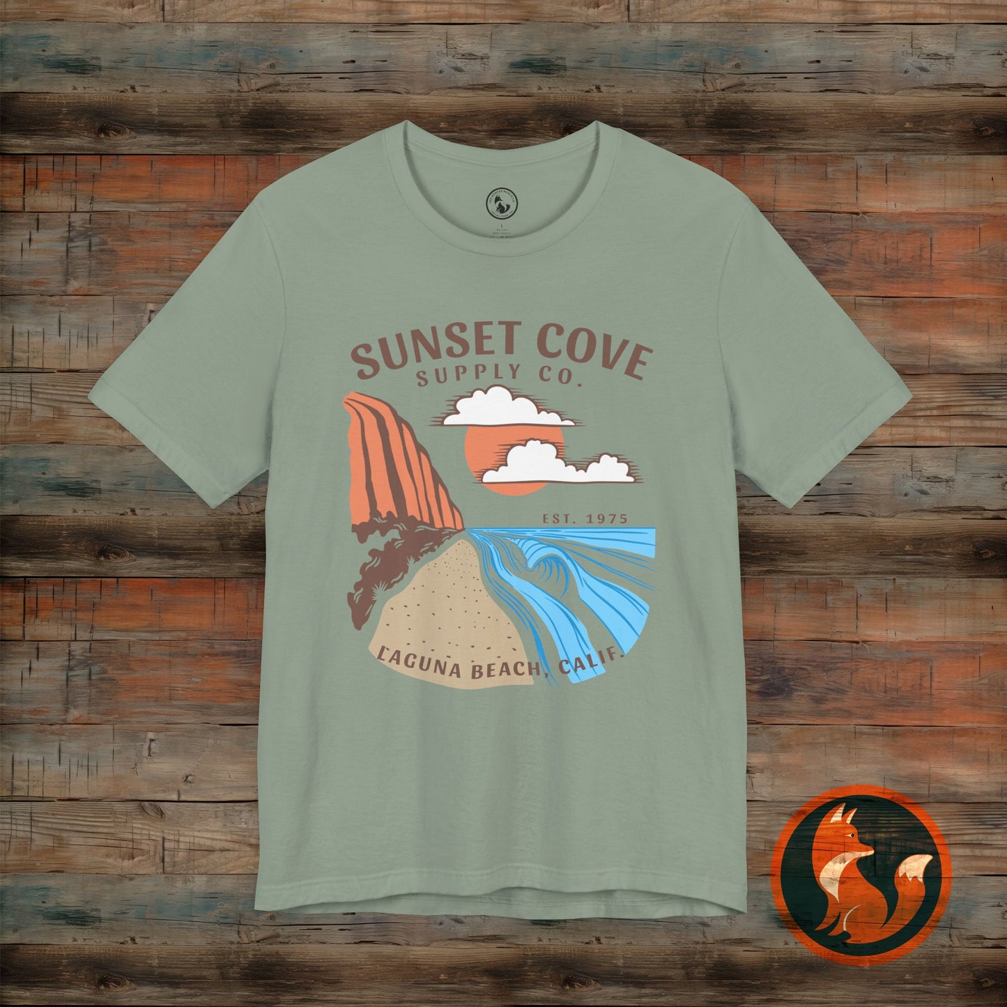 Sunset Cove Graphic Tee, Unisex Beach Shirt, Casual Summer Wear, Gift for Ocean Lovers, Vacation Apparel, Retro Beach Vibes