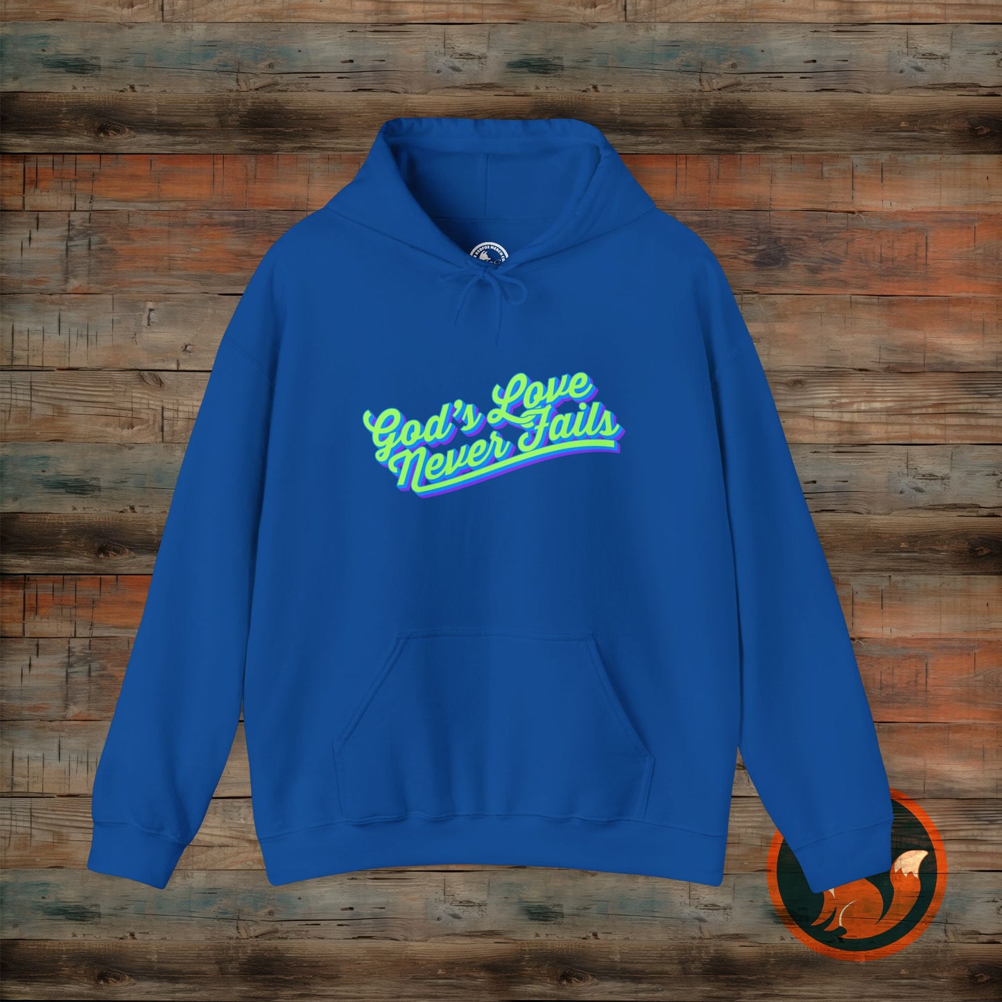 God's Love Never Fails Hoodie - Cozy Christian Sweatshirt for Faith & Inspiration, Perfect Gift for Holidays, Birthdays, and Faith Events