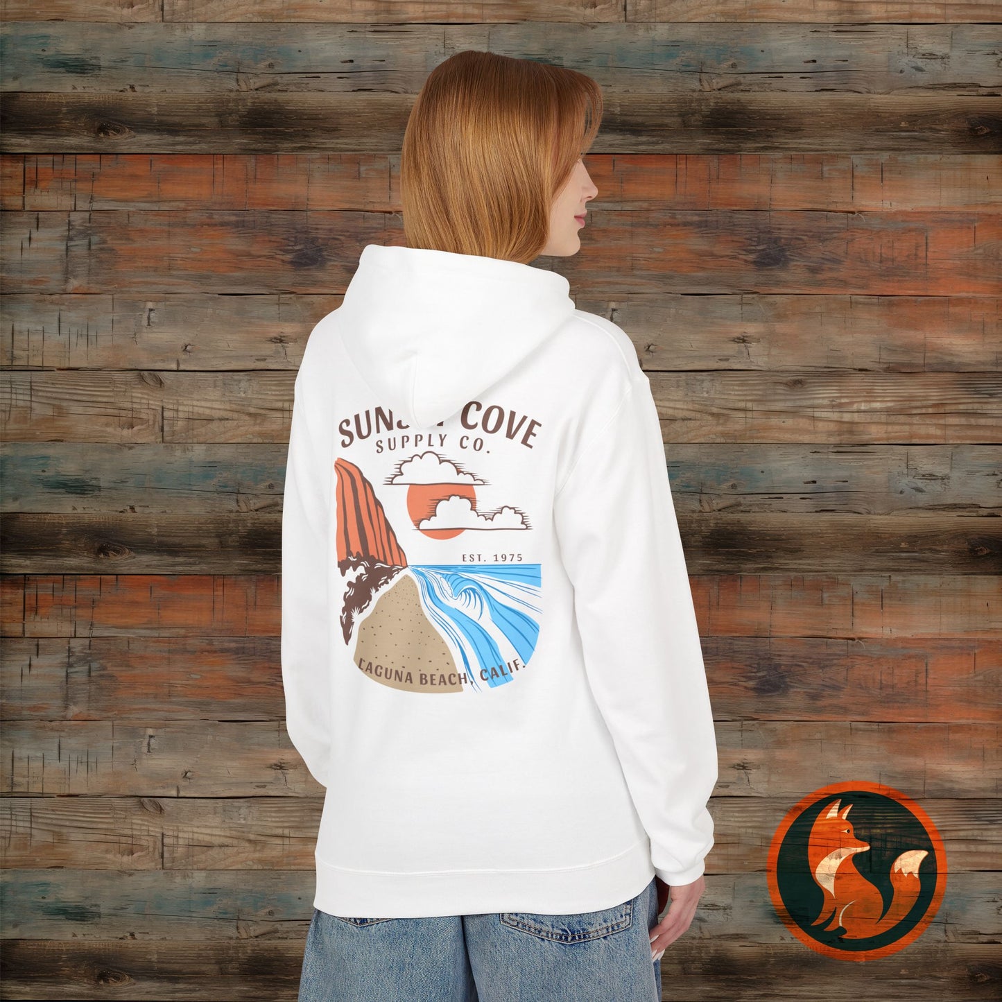 Laguna Beach Sunset Hoodie, Cozy Beachwear, Gift for Him/Her, Summer Apparel, Trendy Fleece