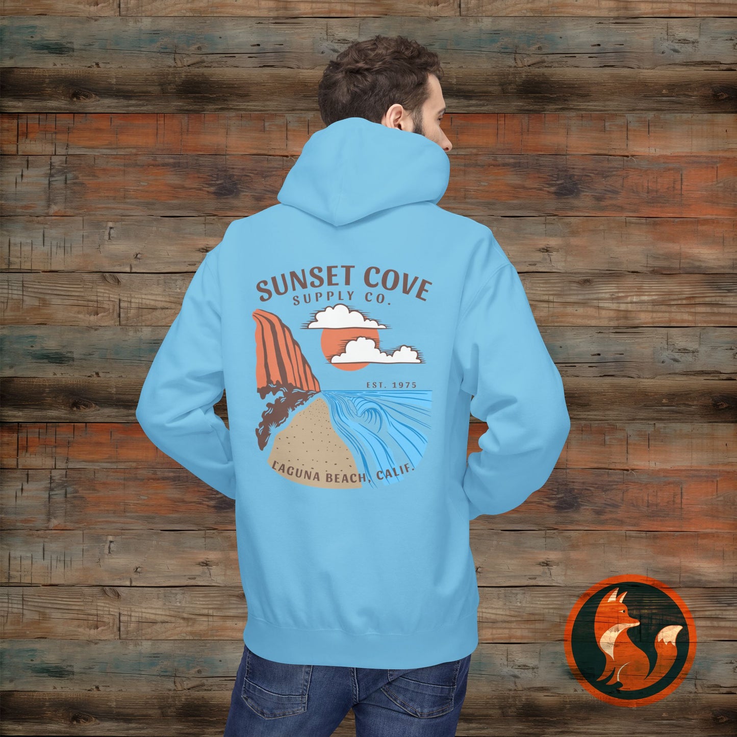 Laguna Beach Sunset Hoodie, Cozy Beachwear, Gift for Him/Her, Summer Apparel, Trendy Fleece