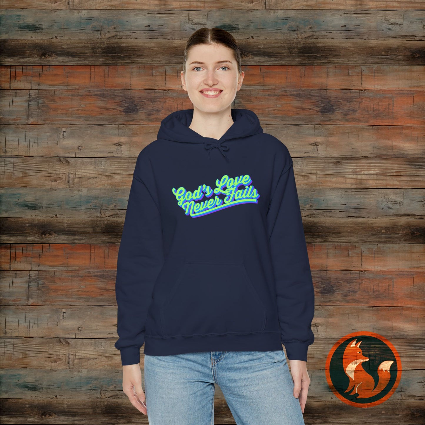 God's Love Never Fails Hoodie - Cozy Christian Sweatshirt for Faith & Inspiration, Perfect Gift for Holidays, Birthdays, and Faith Events