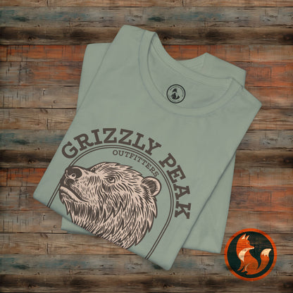 Grizzly Peak Unisex Short Sleeve Tee - Nature Lover's Graphic T-Shirt - Outdoor Adventure, Camping, Hiking Gift, Funny Wildlife Tee