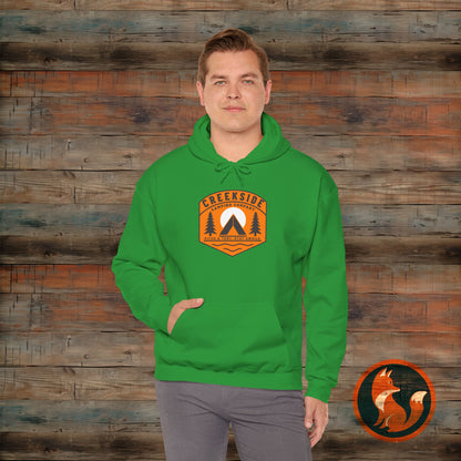 Creekside Retreat Unisex Hoodie, Camping Sweatshirt, Outdoor Adventure Apparel, Cozy Gift for Nature Lovers, Hiking Hooded Sweatshirt