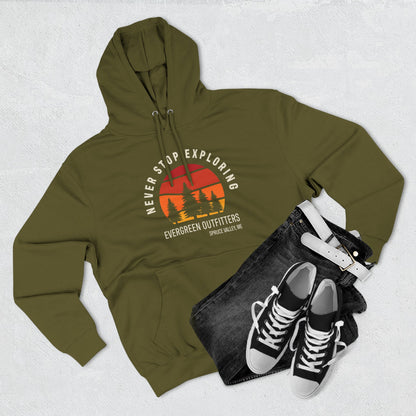 Explore More: Cozy Three-Panel Fleece Hoodie, Adventure Sweatshirt, Outdoor Gift, Travel Apparel, Nature Lovers Hoodie