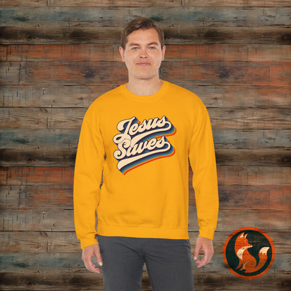Jesus Saves Crewneck Sweatshirt | Cozy Unisex Pullover | Faith-Inspired Apparel | Perfect for Church, Gifts, Everyday Wear, Casual Style